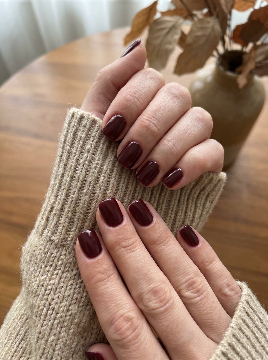 Short Burgundy Nails – gepflegte Nagelidee 2026
